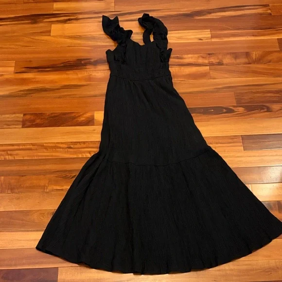 Kismet Black Ruffled Maxi Dress - Picture 3 of 9